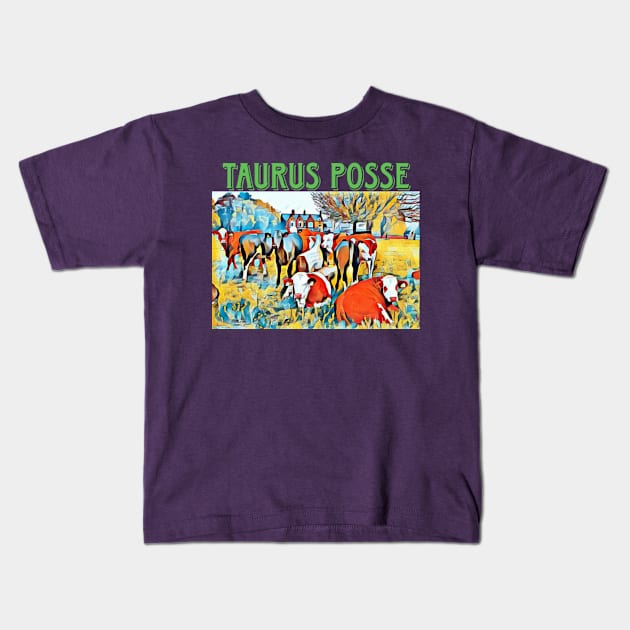 Taurus Posse - Abstract - Front Kids T-Shirt by Subversive-Ware 